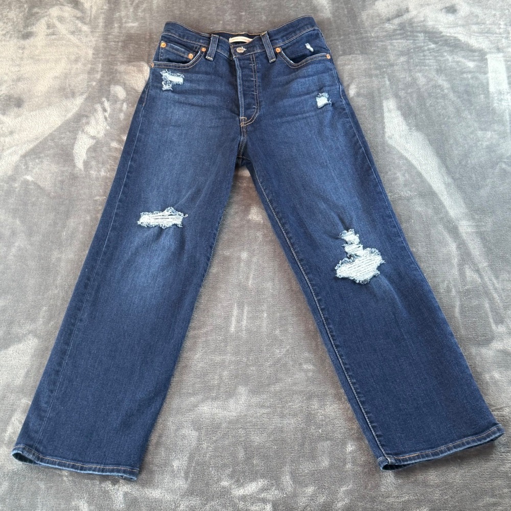 Levi's Women's Jeans Ribcage Straight Ankle Size 26 High Waist Distressed